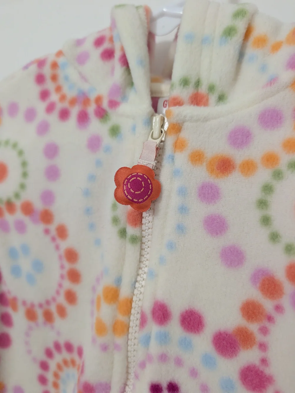 Vintage Gymboree Snow Blossom Size 4 Fleece Hoodie Jacket Floral Y2K